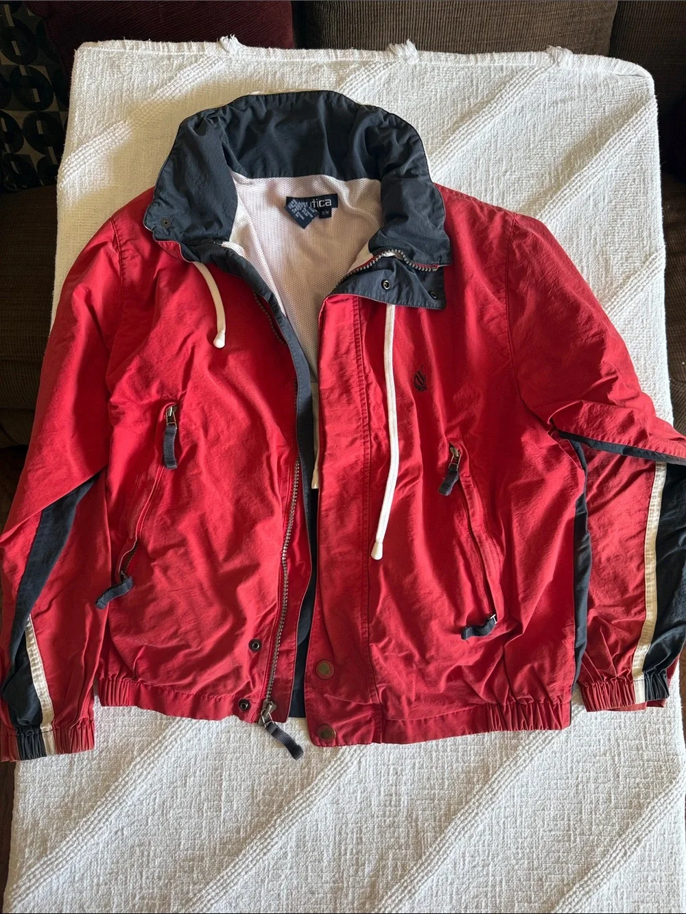 Nautica Red Jacket with Navy Trim